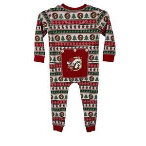 Buc-ee's Youth Beaver Inspired Striped Christmas One Piece Pajamas Butt Flap 5T